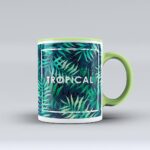 Taza de 11 Onzas con Asa y Fondo de Color - Personalizable